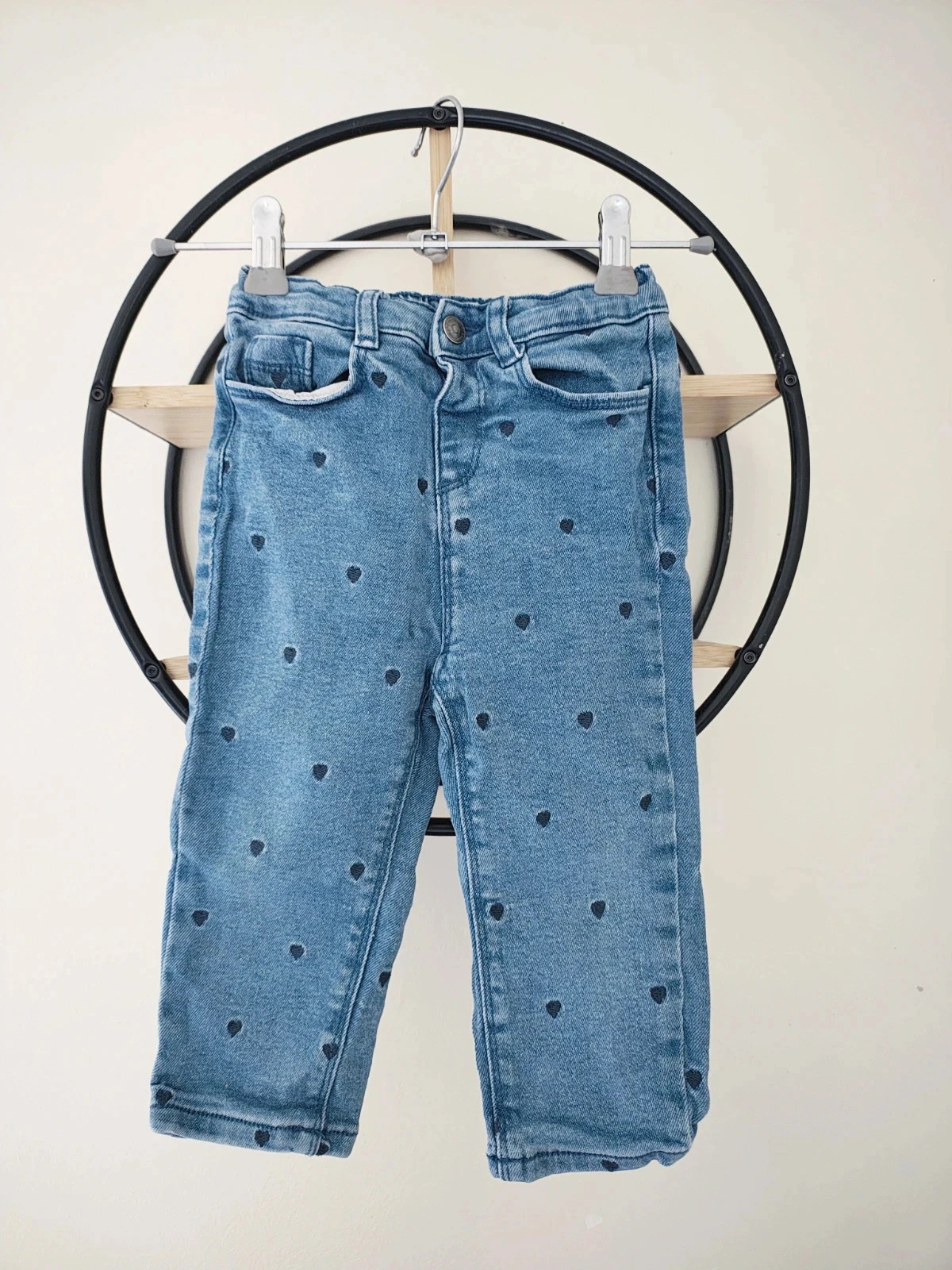24 mois 2 ans pantalon jean coeur brodé tape a l'oeil